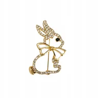 Broszki - PINETS broszka złoty królik cyrkonie Zajączek - miniaturka - grafika 1