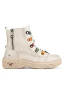 Botki damskie - Mustang Botki 1436-601 Beżowy - miniaturka - grafika 1