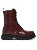 Botki damskie - Tommy Hilfiger Trzewiki T4A5-34025-0775 D Bordowy - miniaturka - grafika 1