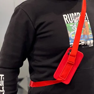 Rope case żelowe etui ze smyczą łańcuszkiem torebka smycz iPhone XS / iPhone X czerwony - Etui i futerały do telefonów - miniaturka - grafika 16