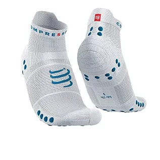 Skarpetki damskie - COMPRESSPORT Skarpety Unisex dla dorosłych, White/Fjord Blue, 39-41 EU - grafika 1