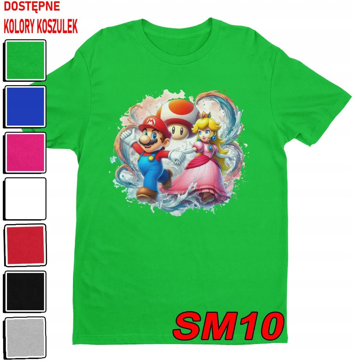 T-Shirt Koszulka Dziecięca Super Mario Bros Bajki Gry Luigi -M 134-140