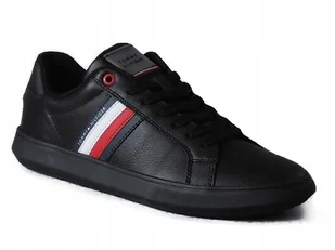 Buty Tommy Hilfiger Essential Leather Cupsole Black (FM0FM04921) r. 41 - Buty sportowe męskie - miniaturka - grafika 1