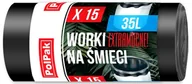Worki na śmieci - PolPak Worki na śmieci 35 L czarne 15 szt. - miniaturka - grafika 1