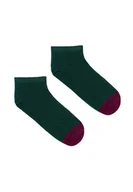 Skarpetki męskie - Zielone bawełniane skarpetki stopki we wzory Kabak - miniaturka - grafika 1