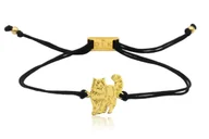 Bransoletki - Bransoletka z kotem ragdoll złotym na sznurku - miniaturka - grafika 1
