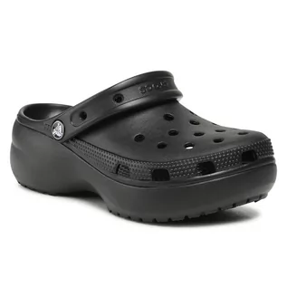 Klapki i japonki damskie - Crocs Klapki Classic Platform Clog 206750 Black - grafika 1