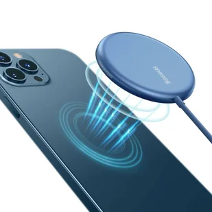 Baseus mini magnetyczna bezprzewodowa indukcyjna ładowarka Qi 15 W (kompatybilna z MagSafe do iPhone) niebieski (WXJK-H03) - Ładowarki do telefonów - miniaturka - grafika 1