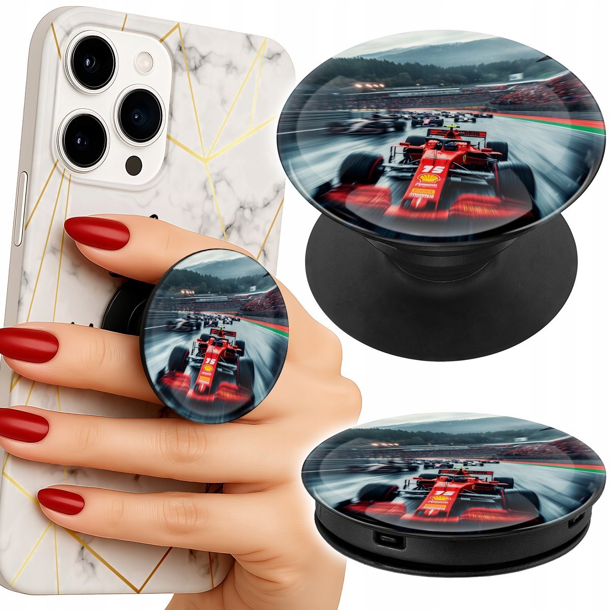 Uchwyt do telefonu Popsocket na palce/stojak F1 FORMUŁA 1 BOLIDY WYŚCIGI