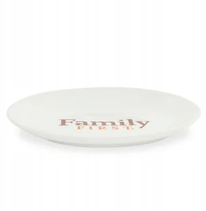 Talerzyk, dla kota, bia�y, nadruk Family First, ceramiczny 18x15cm - Miski dla kotów - miniaturka - grafika 1