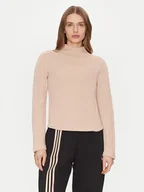 Bluzki damskie - adidas Bluzka Structured Interlock JJ0938 Beżowy Slim Fit - miniaturka - grafika 1