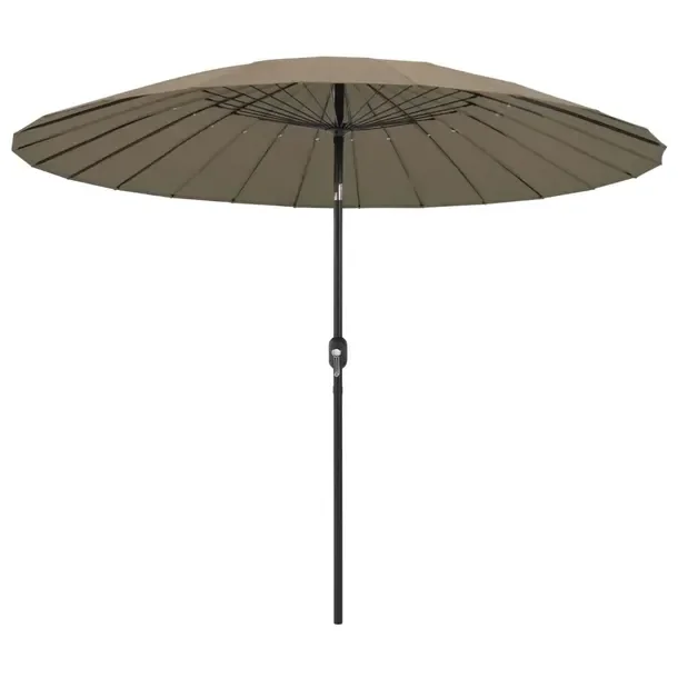 Parasol Ogrodowy z Mechanizmem Korbkowym, UV, 270x246 cm, Taupe