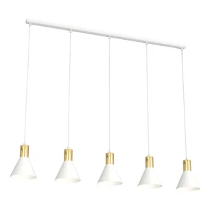 Rosa lampa wisząca 5xE27 biała/złota 1389/5 - Lampy sufitowe - miniaturka - grafika 1