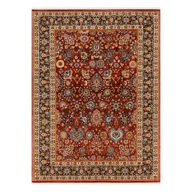 Dywany - Dywan KESHAN Frędzle, Ornament, ramka orientalny 7573/53577 bordo / granat wielokolorowy 80x145 cm - miniaturka - grafika 1