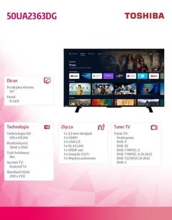Telewizor Toshiba 50UA2363DG LED 4K - Telewizory - miniaturka - grafika 13
