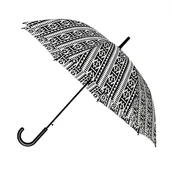 Parasole - Automatyczna elegancka parasolka damska w biało czarny aztecki wzór - miniaturka - grafika 1