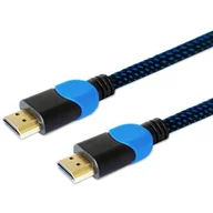 Kable - Kabel SAVIO GCL-02 (HDMI M - HDMI M; 1,8m; kolor czarno-niebieski) - miniaturka - grafika 1