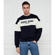 Bluzy męskie - Guess Jeans Ocieplana bluza HORIZONT Oversize fit - miniaturka - grafika 1