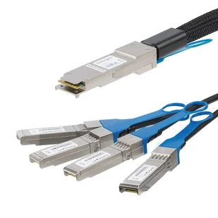 StarTech QSFP4SFPPC3M kabel sieciowy Czarny 1 m - Kable miedziane - miniaturka - grafika 1