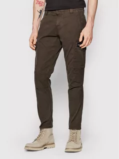 Spodnie męskie - Calvin Klein Spodnie materiałowe Washed Cargo J30J318586 Zielony Skinny Fit - grafika 1
