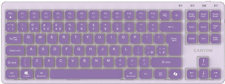 CANYON Keyboard OnType 10 Low Profile EN Wired Violet