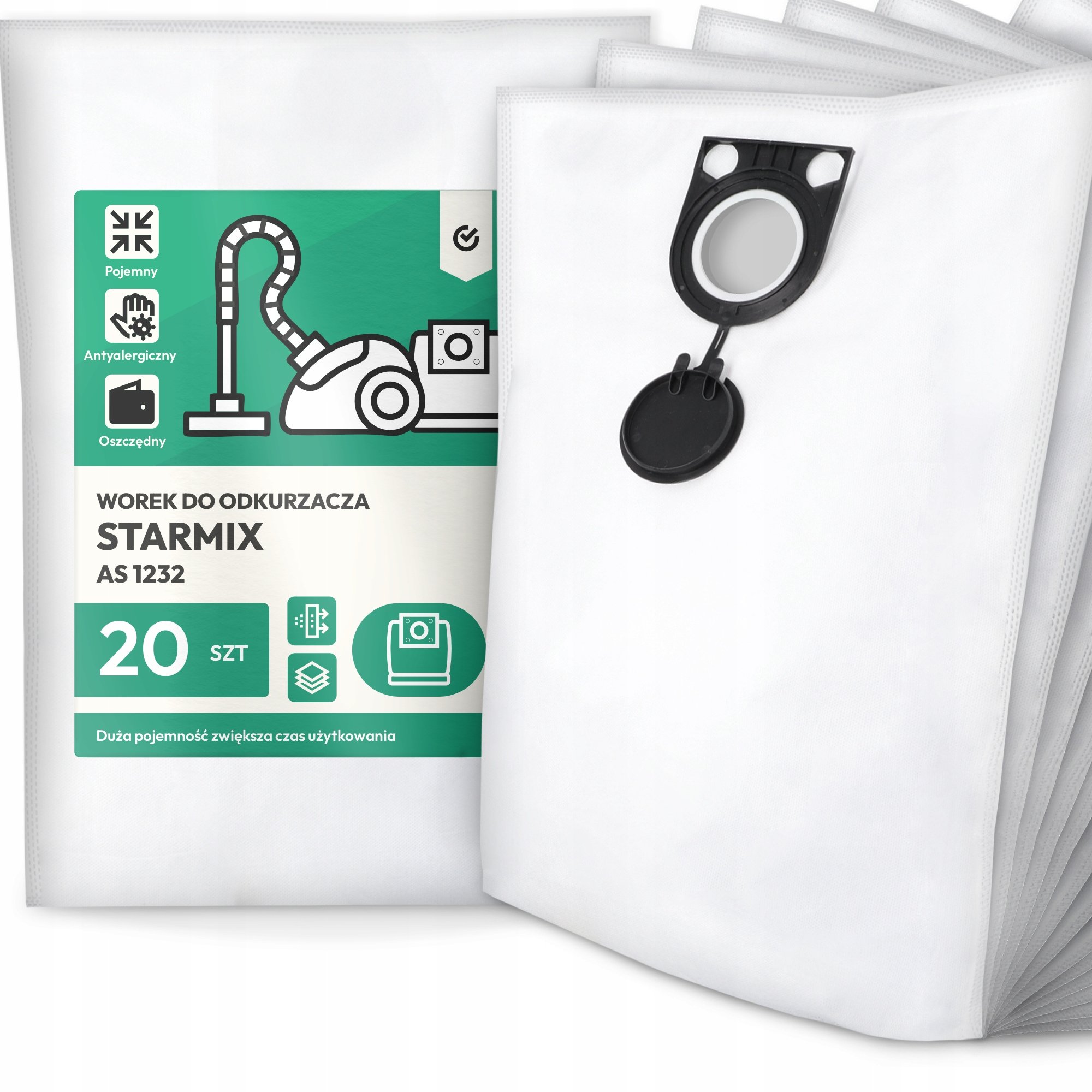 20x Worek do Odkurzacza Starmix As 1232 Syntetyczny Pojemny Mocny Worki G9