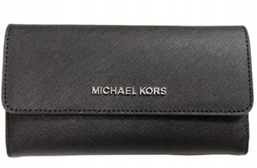 MICHAEL KORS CZARNY SKÓRZANY PORTFEL Z LOGO 19x12,5x2,5 Y8A