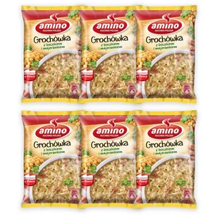 Amino Zupa błyskawiczna grochówka z boczkiem i majerankiem 65 g x 6 sztuk - Dania dla dzieci - miniaturka - grafika 1