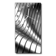 Zegary - Zegar szklany Metal Fala metalowy srebrny - miniaturka - grafika 1