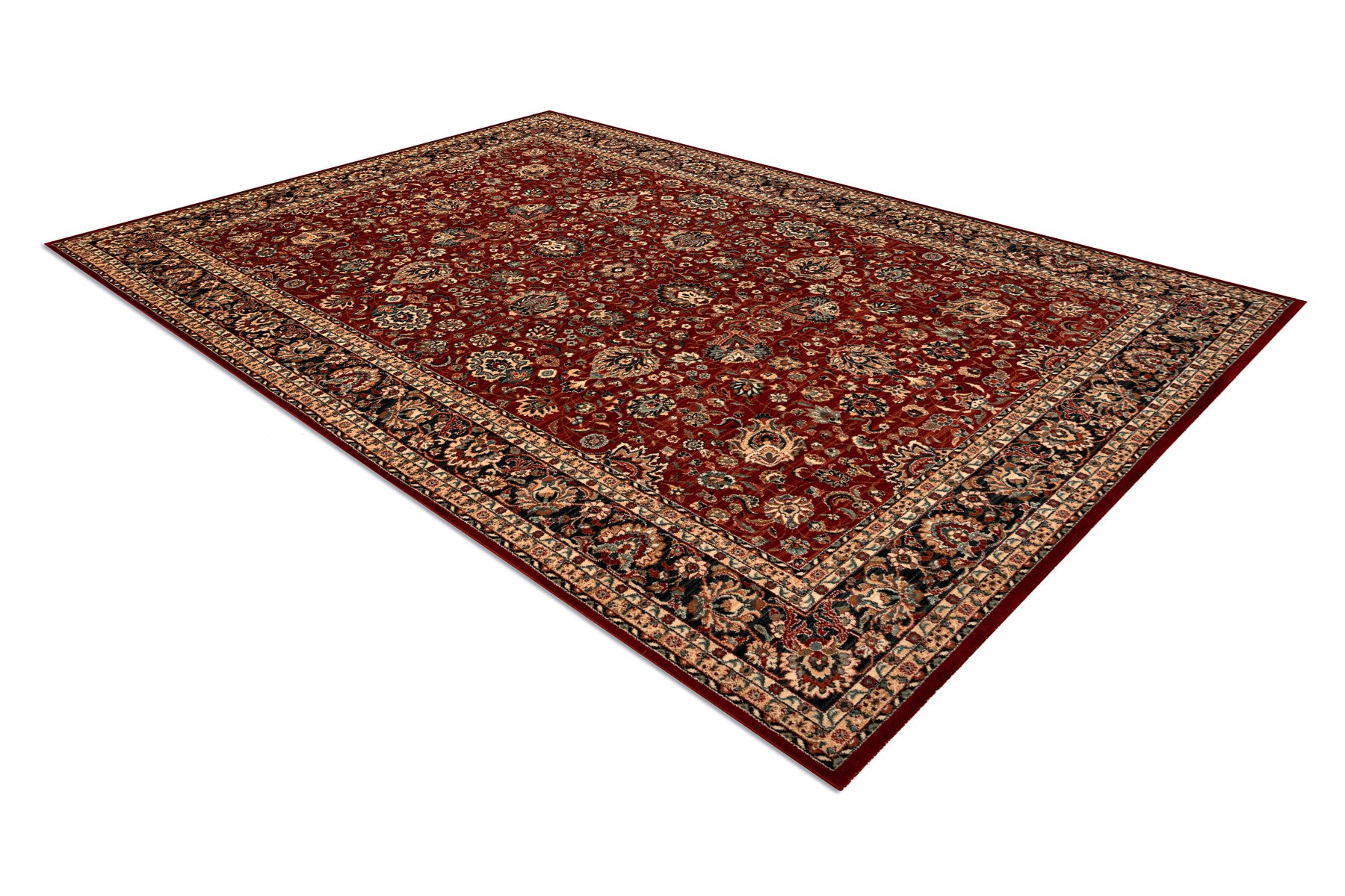 Dywan wełniany KASHQAI 4362 300 ornament bordo / czarny czerwony 67x130 cm