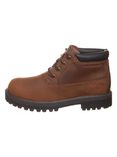 Skechers Skórzane botki "Sergeants - Thaxter" w kolorze brązowym - Botki damskie - miniaturka - grafika 1