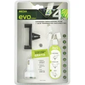 Ładowarki samochodowe - Ładowarka 2xUSB + łącze 3w1 + uchwyt telefonu 4CAR - miniaturka - grafika 1