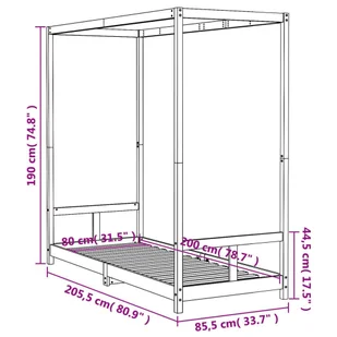 Rama łóżka dla dzieci, 80x200 cm, drewno sosnowe Lumarko! - Łóżeczka i kojce - miniaturka - grafika 6