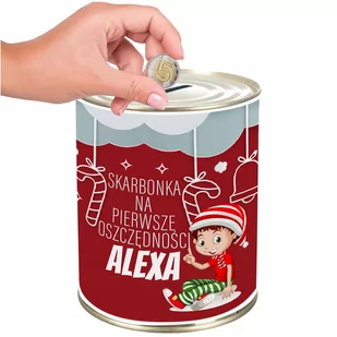 SKARBONKA PUSZKA NA PIENIĄDZE PREZENT NA MIKOŁAJKI DLA DZIECKA IMIĘ Y4 - Skarbonki - miniaturka - grafika 1