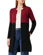 Kurtki damskie - Morgan Damska kurtka z dzianiny Gilet Long Mblock, wielobarwny (Bordeaux/Noir), S - miniaturka - grafika 1