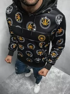 Bluzy męskie - BLUZA Z KAPTUREM MĘSKA CZARNA OZONEE O/HM521 - Ozonee - miniaturka - grafika 1