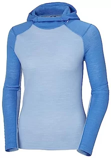 Bluzy damskie - Helly Hansen Damska bluza z kapturem W LIFA Merino średniej wagi, jasnoniebieska, XL - grafika 1