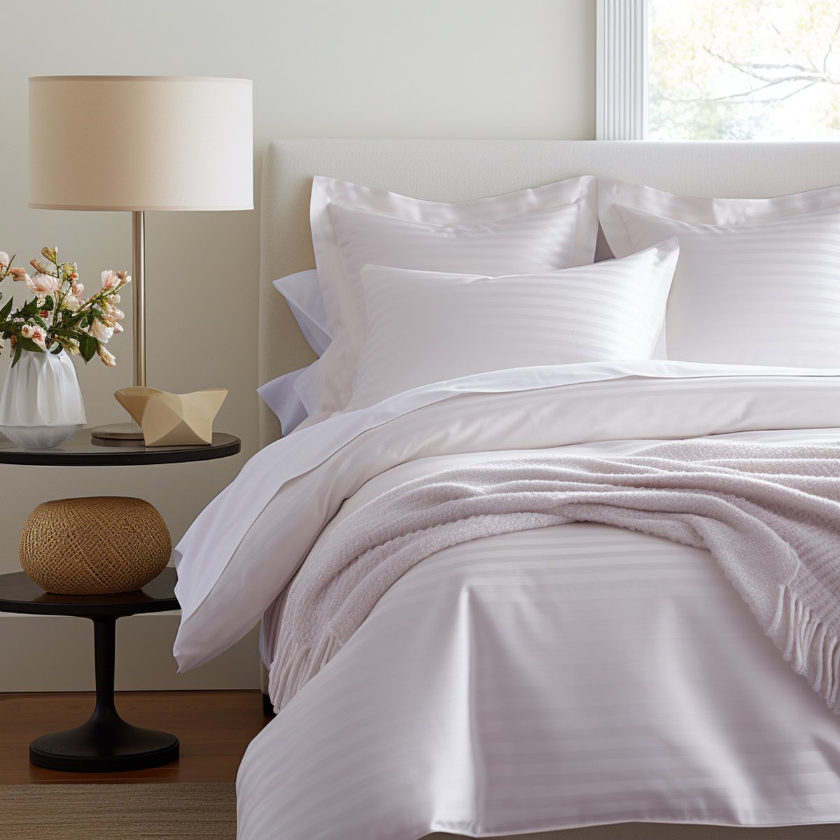 Pościel satyna bawełniana CIZGILI STONE/160x200 EXCLUSIVE