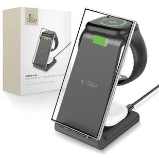Ładowarka indukcyjna TECH-PROTECT QI15W-A36 3w1 for Android Czarny - Ładowarki do telefonów - miniaturka - grafika 1