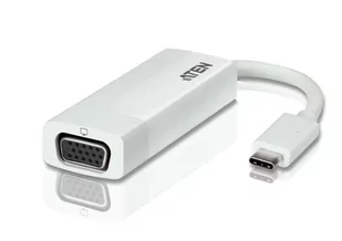 Aten Przenośny adapter USB-C na VGA UC3002A przesyłaj wysokiej jakości filmy z laptopa lub smartfona z obsługą USB-C na wyświetlacz VGA 1920 x 1200@60 Hz lub projektora* | Lider rynku #1 KVM UC3002A - Adaptery i przejściówki - miniaturka - grafika 1