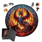 Puzzle - Drewniane puzzle / Wooden Puzzle / Smok / Duży Format A3 / 180 el. - miniaturka - grafika 1