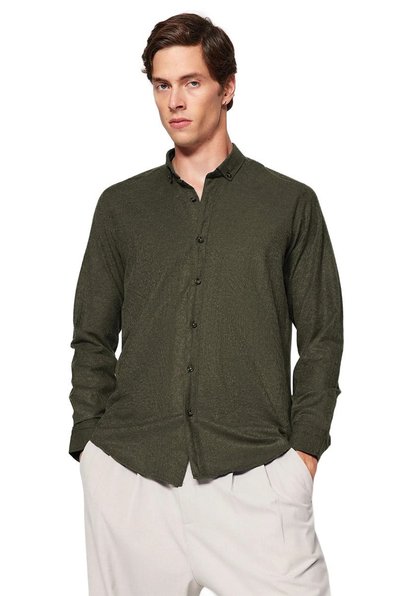 TRENDYOL MAN MĘSKA KOSZULA CASUAL Z DŁUGIM RĘKAWEM I KOŁNIERZYKIEM XS 5DA