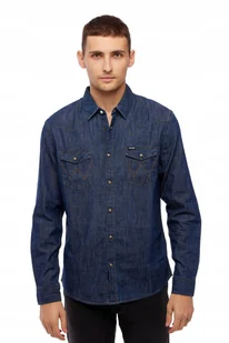WRANGLER DENIM SHIRT DARK INDIGO W5M12AX1E S - Koszule męskie - miniaturka - grafika 1
