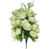 Sztuczne kwiaty - Bukiet Sztucznych Róż w Kolorze Zielonym - 20 Sztu - miniaturka - grafika 1