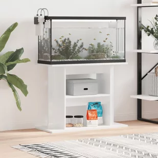 vidaXL Szafka pod akwarium, biała na wysoki połysk, 80x35x60 cm - Akwaria i zestawy akwarystyczne - miniaturka - grafika 1