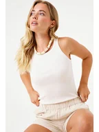 Koszulki i topy damskie - Garcia Top w kolorze kremowym - miniaturka - grafika 1