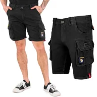 Odzież taktyczna i umundurowanie - Spodenki Alpha Industries Crew Short Patch 186209 03 - Czarne 33 - miniaturka - grafika 1