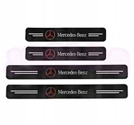 Akcesoria motoryzacyjne - OCHRONNE nakładki NAKLEJKI folia NA PROGI logo MERCEDES BENZ carbon 4 szt. - miniaturka - grafika 1