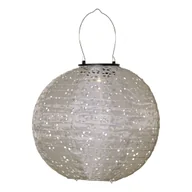 Lampy ogrodowe - Lampion solarny ogrodowy LED wiszący FESTA beżowy - miniaturka - grafika 1