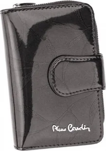 Pierre Cardin Mały, pionowy portfel ze skóry naturalnej lakierowanej z motywem liści Pierre Cardin - Portfele - miniaturka - grafika 1